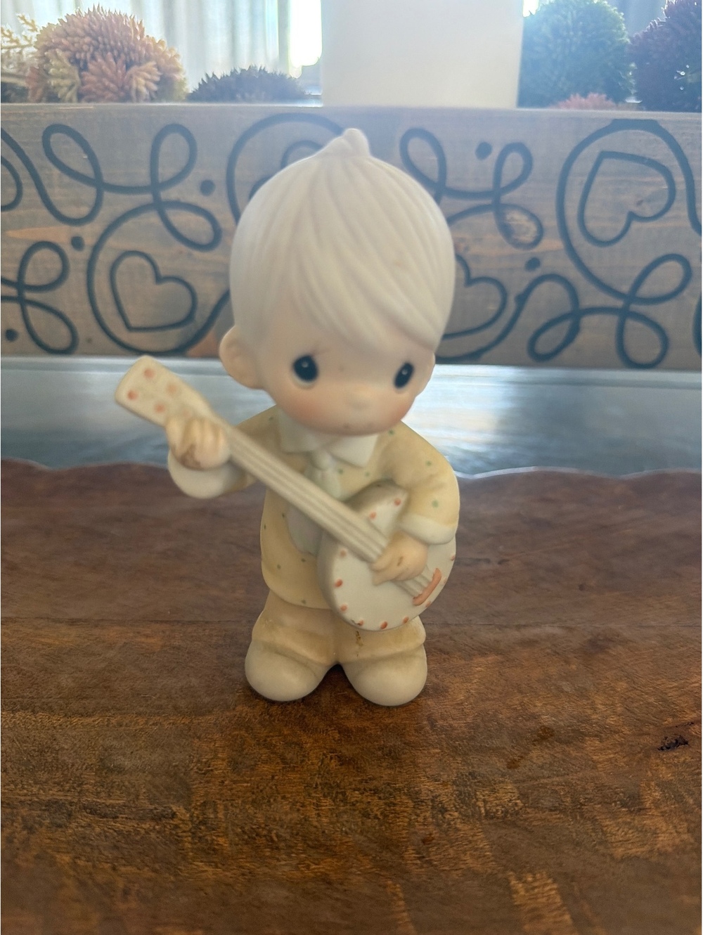Precious Moments Figurine 'Happiness is the Lord' Boy Playing Banjo